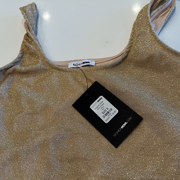 Gold sparkly mini dress - Picture 2 of 2